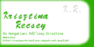 krisztina recsey business card